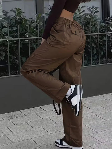 Cargo broek met hoge taille
