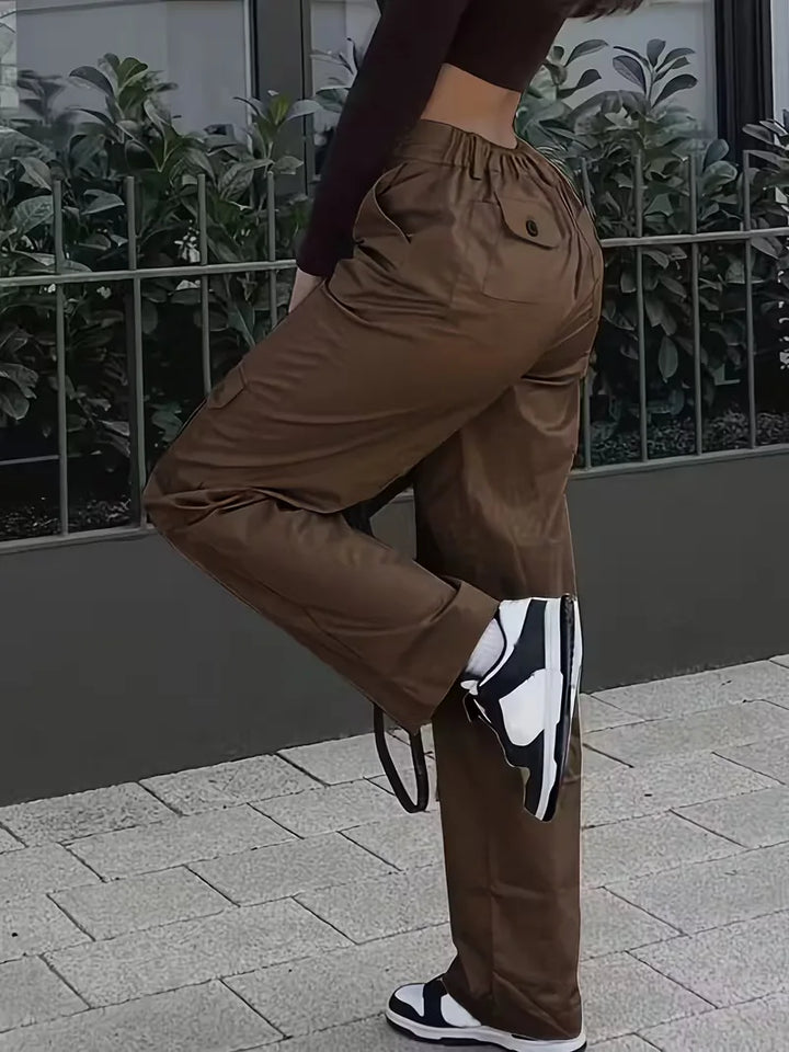 Cargo broek met hoge taille