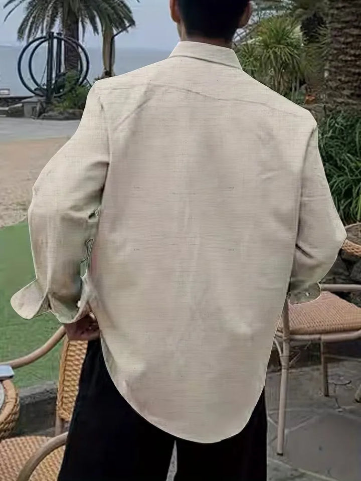 Casual overhemd met V-hals
