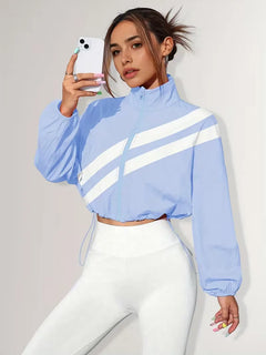 Track jacket met elastische manchetten