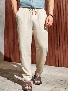 Pantalons met drawstring en straight leg
