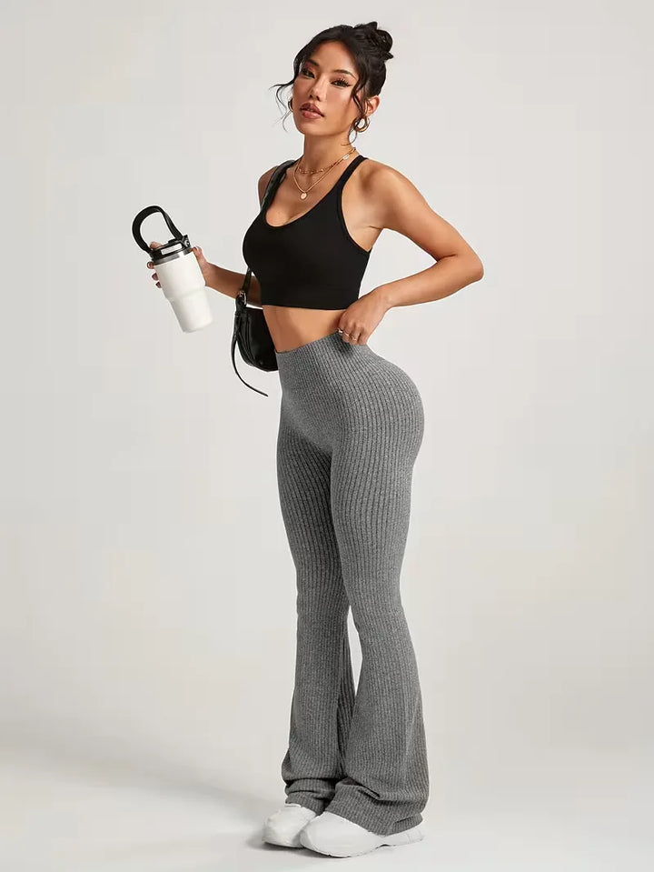 Legging met hoge taille en flared leg