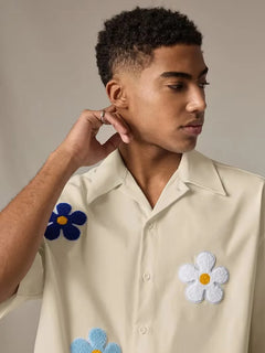 Korte mouw overhemd met bloemen