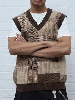 Sweater vest met geometrisch patroon