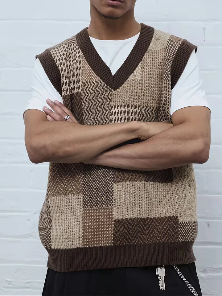 Sweater vest met geometrisch patroon