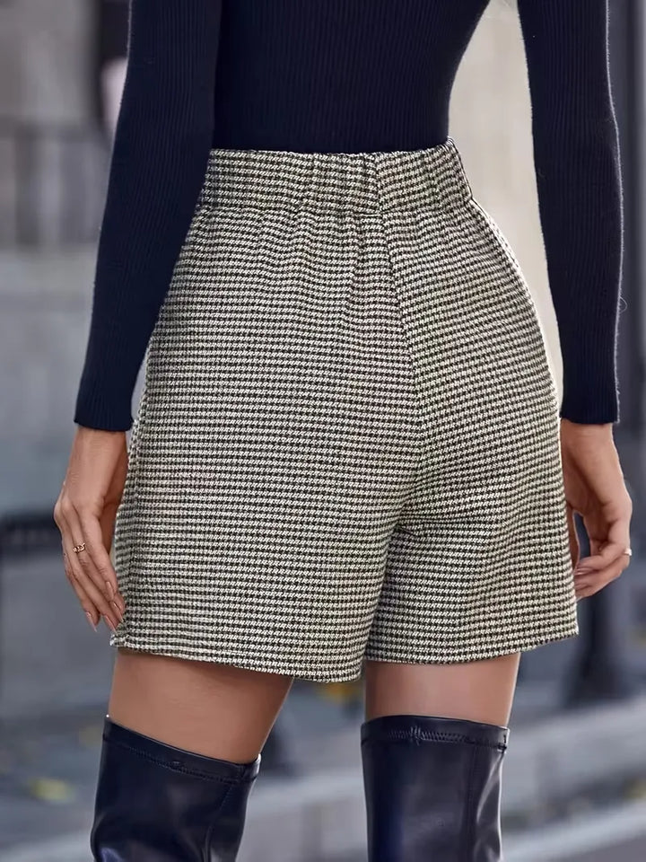 High-waisted wide-leg shorts