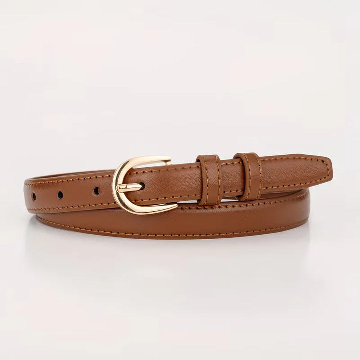 Smalle riem met half-oval gesp