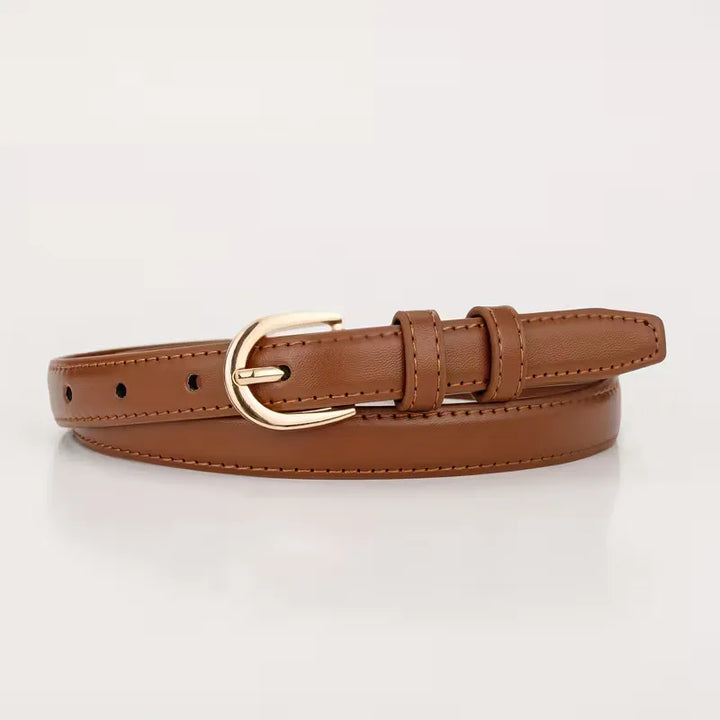 Smalle riem met half-oval gesp