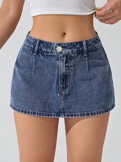 Denim rok met hoge taille