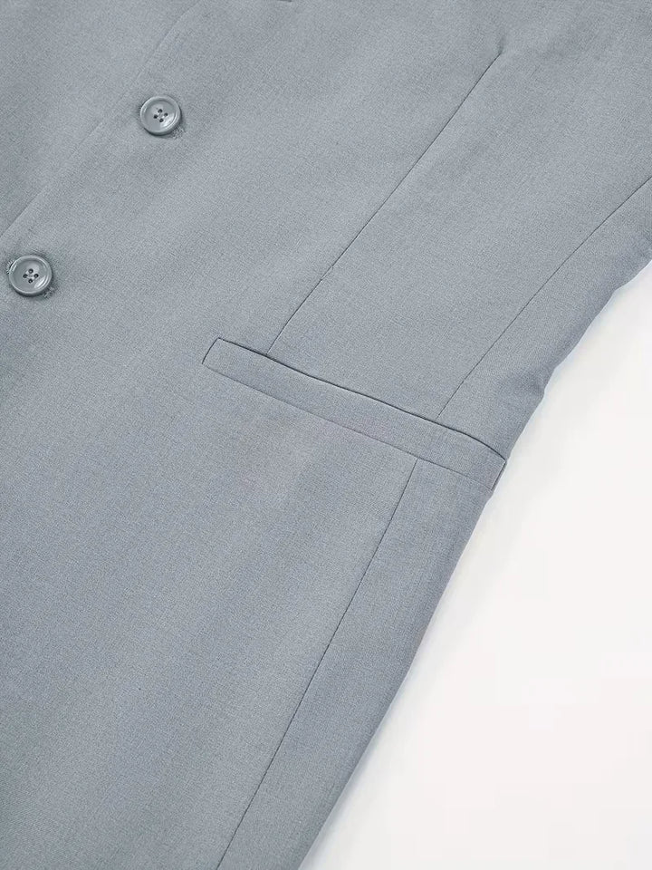 Blazer slim fit met mandarin collar