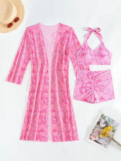 Cover-up met halternek en shorts