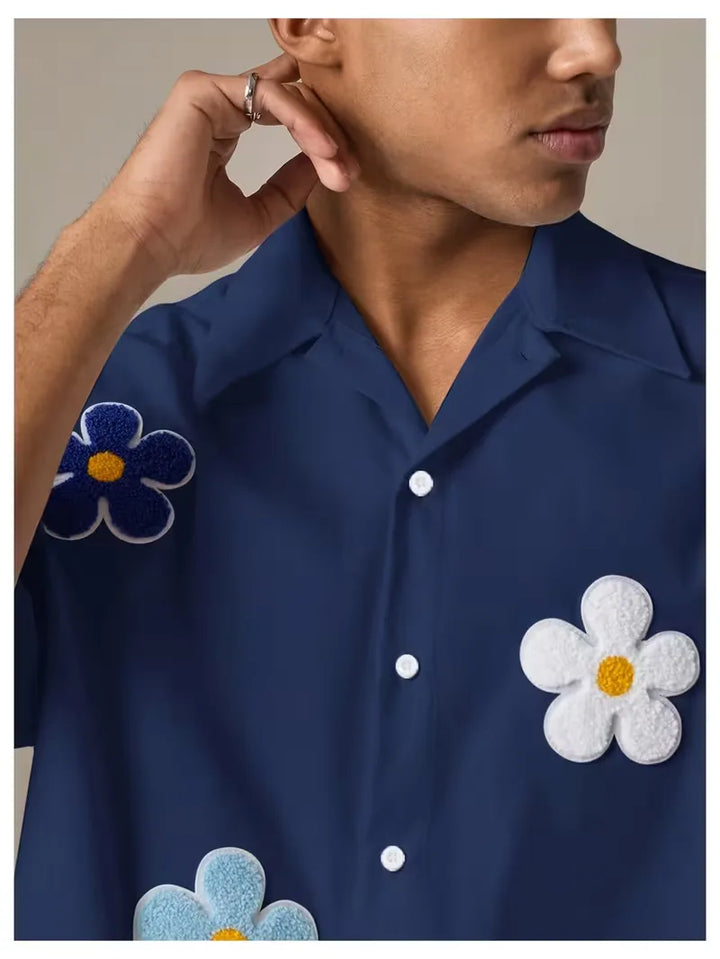 Korte mouw overhemd met bloemen