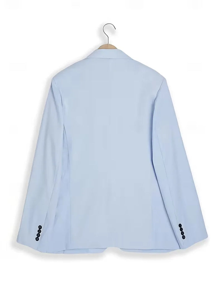 Lichtblauw slim fit pak