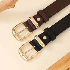 Smalle riem met gouden gesp