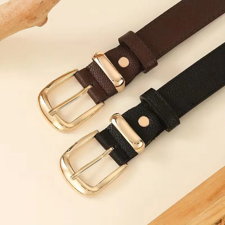 Smalle riem met gouden gesp