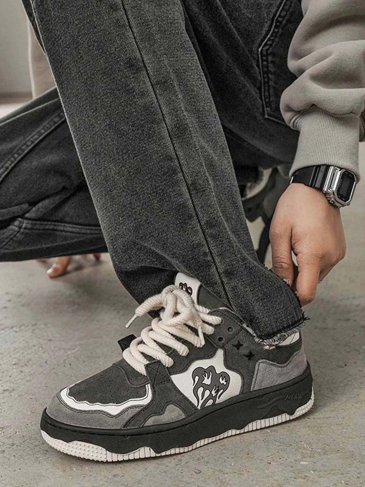 Dion | Vintage skate schoenen voor heren in de kleur Grijs voor heren in Streetwear stijl ideaal voor de winter