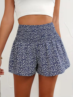 Short met hoge taille en bloemenpatroon