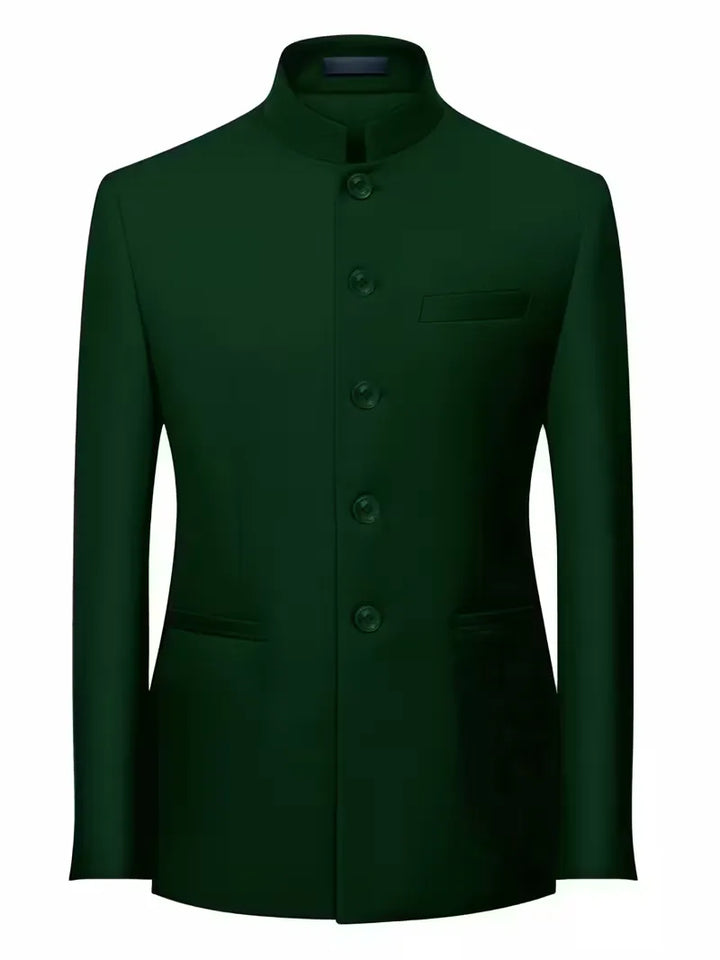 Blazer slim fit met mandarin collar