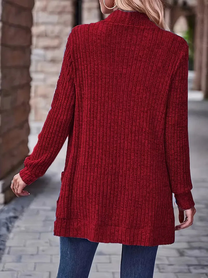 Open vest met ribbelstructuur