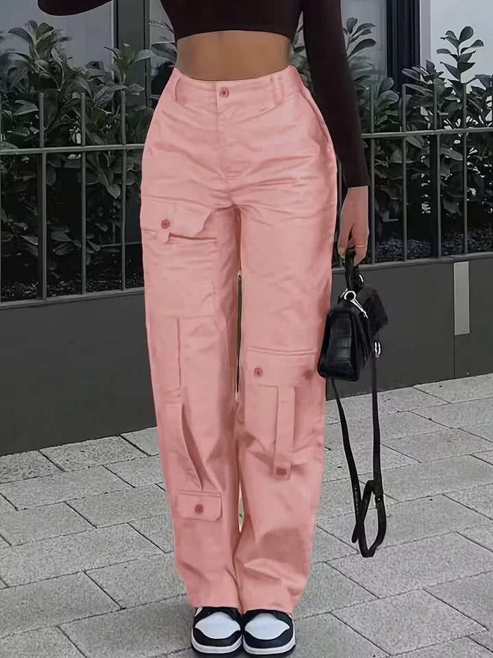 Cargo broek met hoge taille