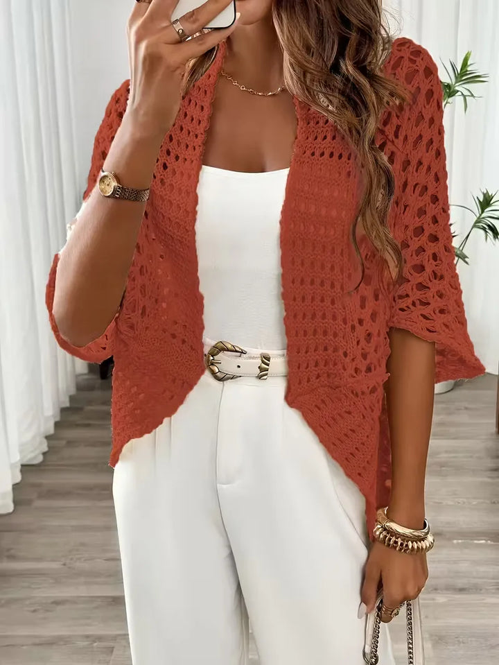 Oversized cardigan met hollow-out design