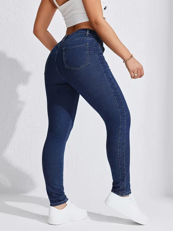 Skinny jeans met high waist
