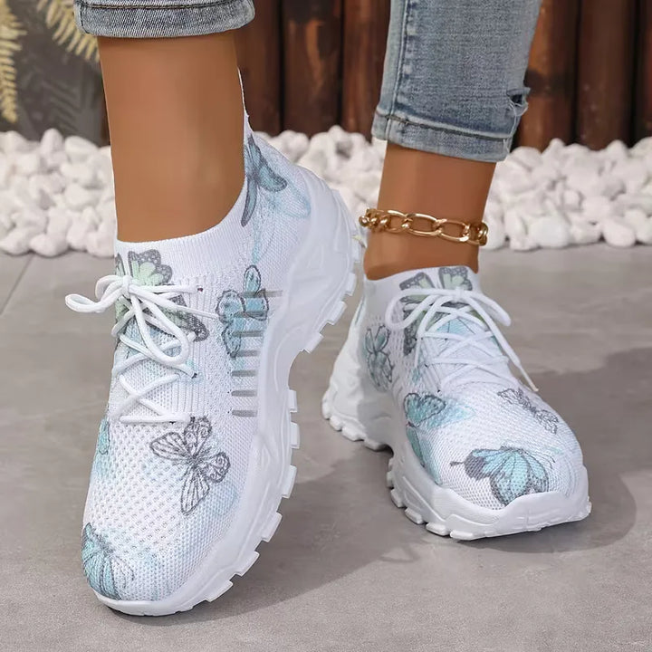 Lage sneaker met butterfly print
