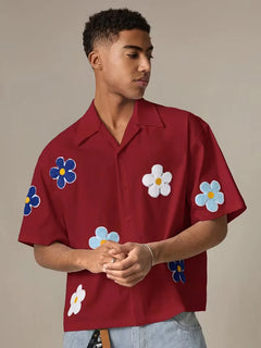 Korte mouw overhemd met bloemen
