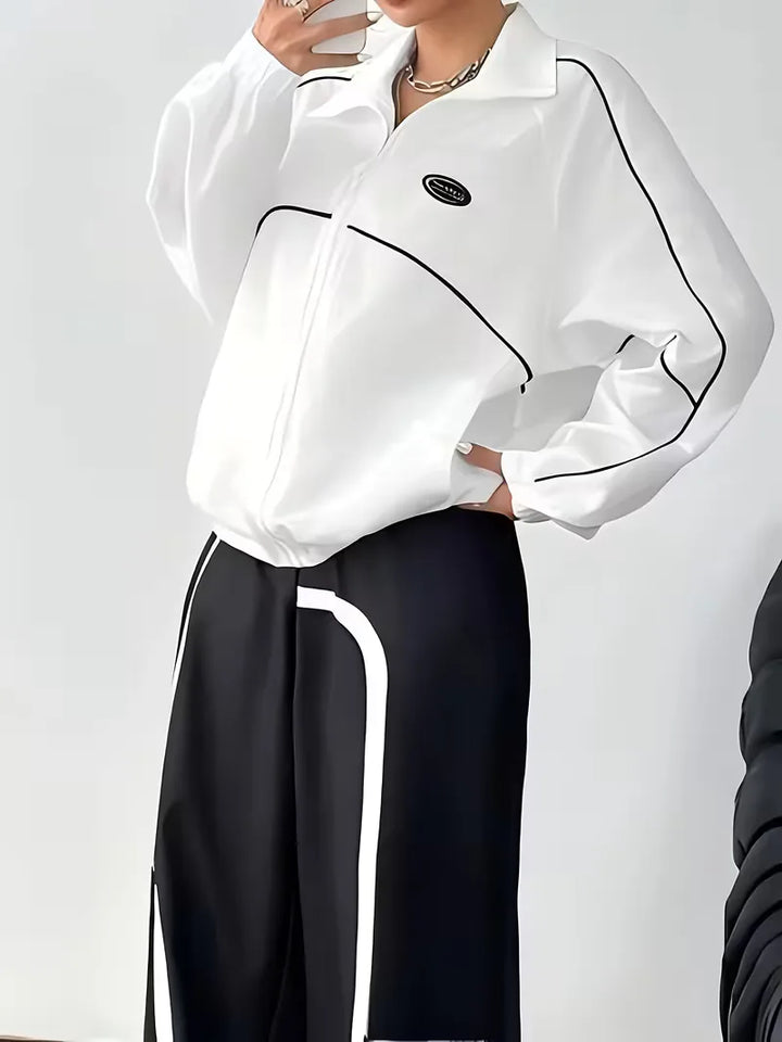 Track jacket met contrastdesign