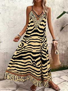 Maxi jurk met leopard print