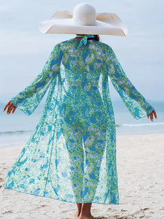 Cover-up met halternek en shorts