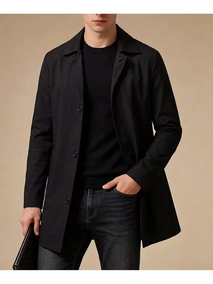 Slim fit trenchcoat met zakdetail