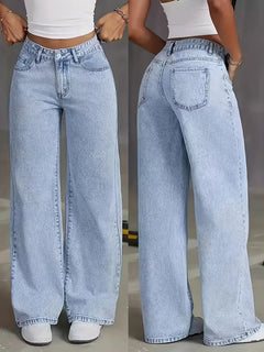 Wide leg jeans met hoge taille