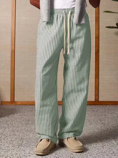 Gestreepte joggers met brede fit