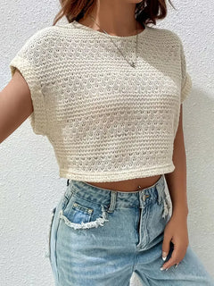 Oversized T-shirt met crochet patroon