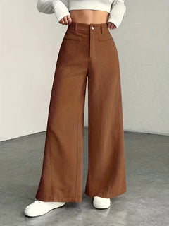 Wide leg broek met hoge taille