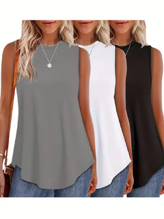 Tanktop loose fit met ronde hals