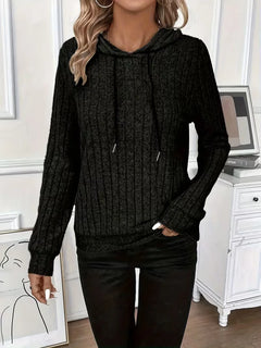 Hoodie met ribbelstructuur