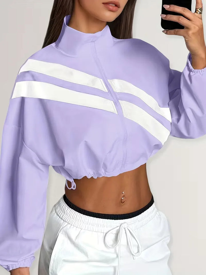 Track jacket met elastische manchetten