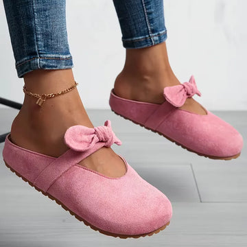 Badslipper met strikdesign