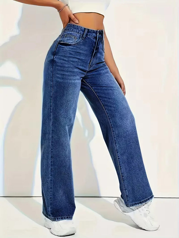 Straight jeans met hoge taille