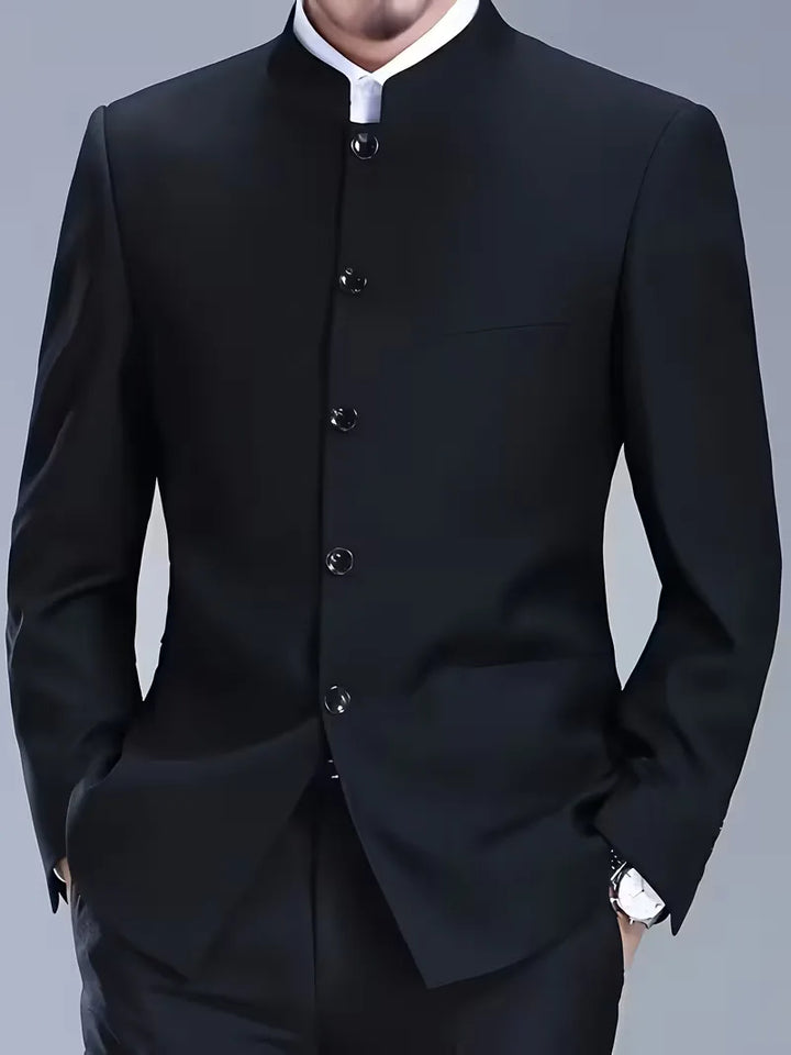 Blazer slim fit met mandarin collar
