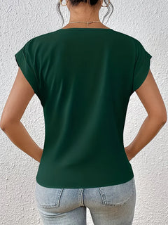 V-hals T-shirt met draped front