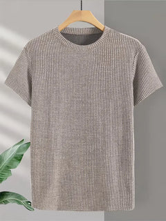 Casual heren T-shirt met jacquard patroon
