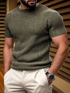 Casual heren T-shirt met jacquard patroon