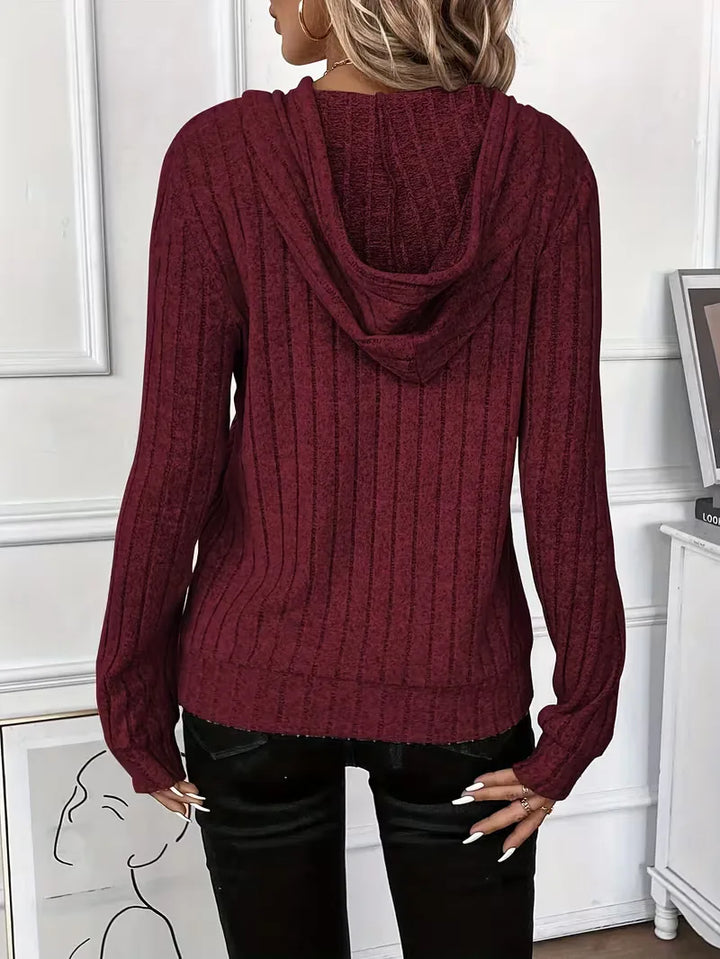 Hoodie met ribbelstructuur