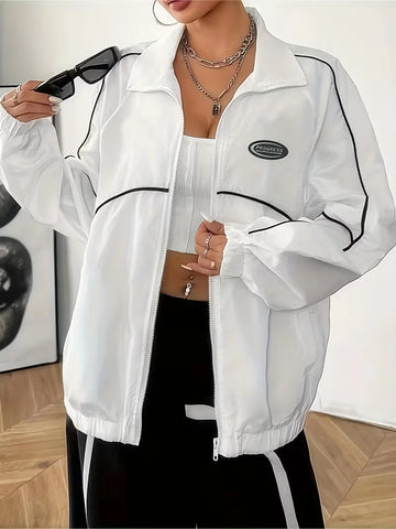 Track jacket met contrastdesign
