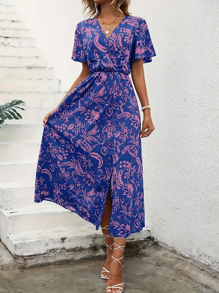 Wikkeljurk met bloemenprint