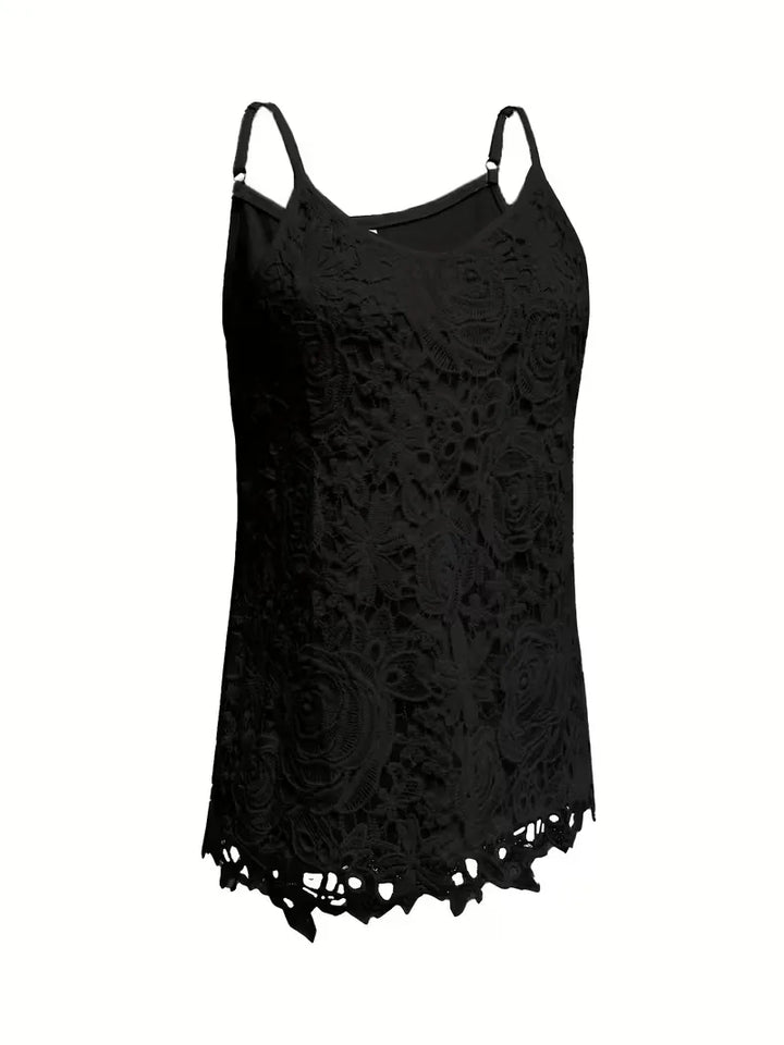 kanten tanktop met V-neck