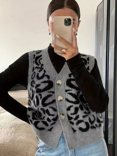 Gilet met panterprint